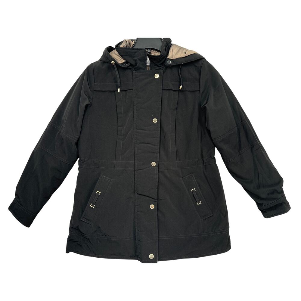 Gallery New York black detachable hoode lined jacket size M